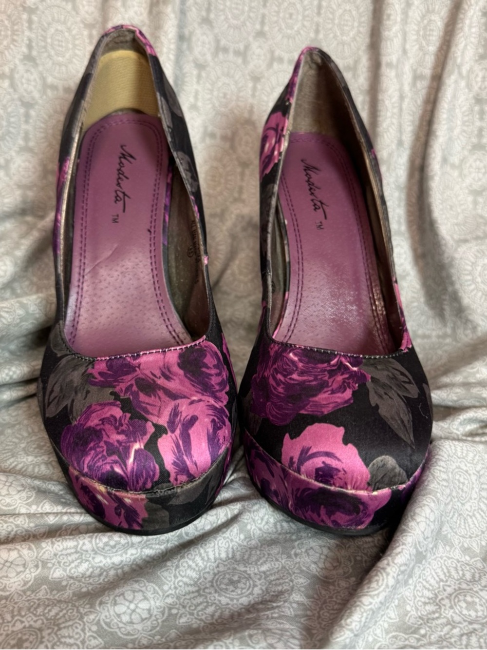 Modesta Floral Pink Platform Pumps - Women Shoes